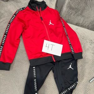Jordan Red and Black jogger set with jacket.